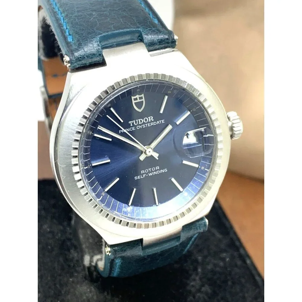 Tudor Mens Watch 9101/0 Vintage Prince Oysterdate Swiss Automatic Blue Dial 38mm